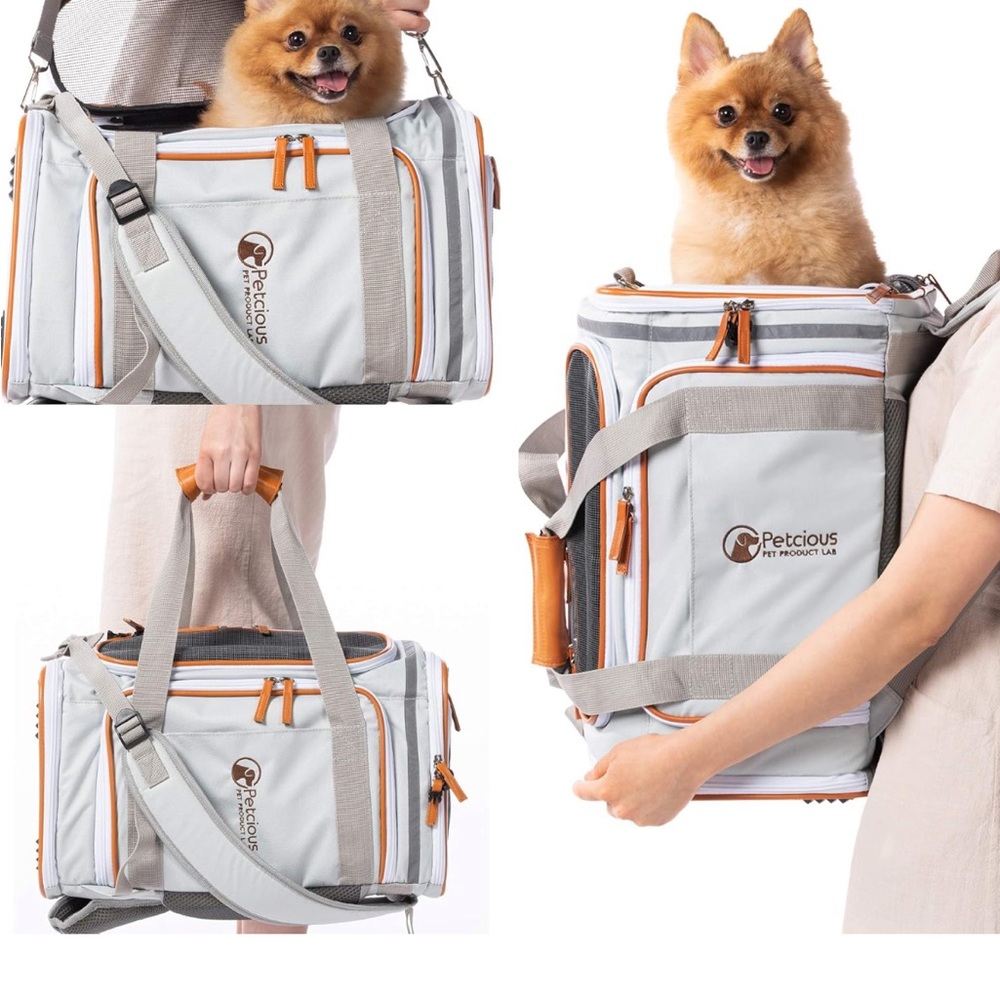 Gray and Orange Dog Carrier